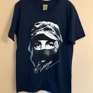 Navy Graphic Tee with Artistic Design